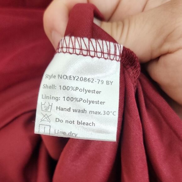 Ever Pretty Deep Red Maxi Gown with Puff Sleeves and Scoop Neck Size XL NWT - Picture 8 of 10